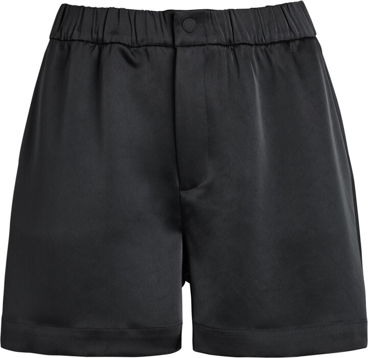 Women's Black Satin Shorts ShopStyle