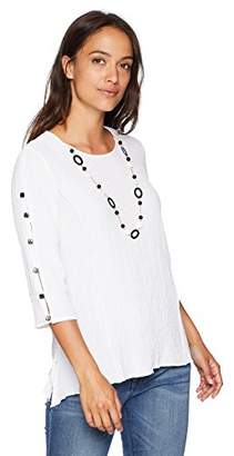 Alfred Dunner Women's Petite Tunic Top with Necklace