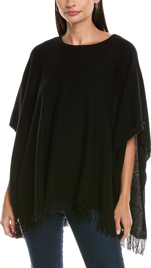 Forte Cashmere Fringe Cashmere Poncho