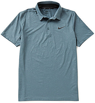 Nike Golf Short-Sleeve Stretch Mobility Embossed Polo Shirt