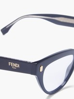 Thumbnail for your product : Fendi Ff Logo-engraved Cat-eye Acetate Glasses - Black