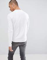 Thumbnail for your product : Farah Southall super slim fit logo long sleeve t-shirt in white