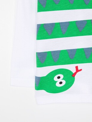 Stella McCartney Kids snake print poplin T-shirt