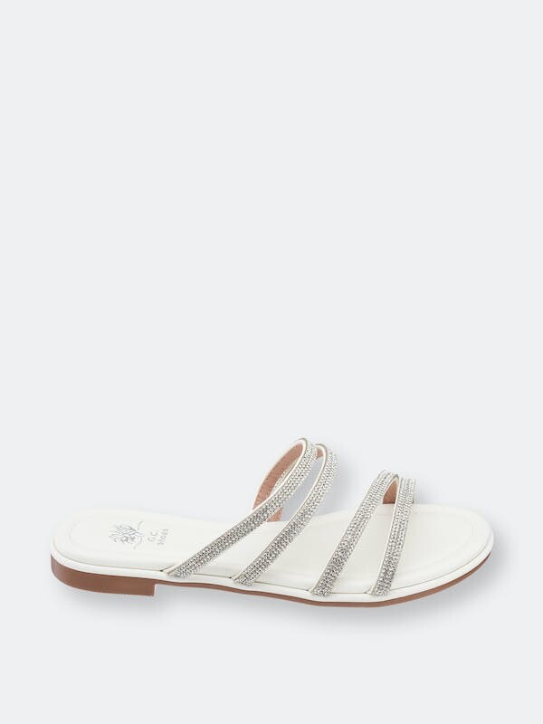 GC Shoes Cindy White Flat Sandals - ShopStyle