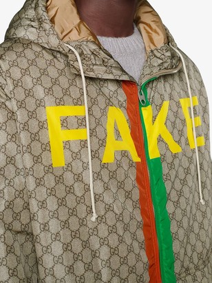 Gucci Fake/Not print GG nylon jacket - ShopStyle