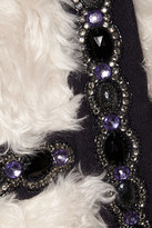Thumbnail for your product : Matthew Williamson Embellished wool-paneled mohair coat