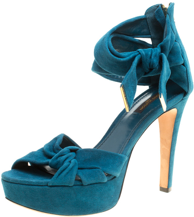 teal suede heels