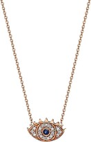 Thumbnail for your product : ginette_ny Ajna 18K Rose Gold, Diamond & Sapphire Eye Pendant Necklace