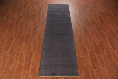 Isabelline Modern Gray Gabbeh Runner Rug 3x10