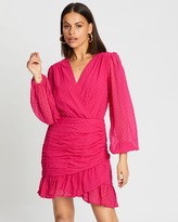 Thumbnail for your product : Missguided Dobby Mesh Ruched Frill Mini Dress