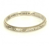 Thumbnail for your product : very good (VG) Antique Art Deco 18 Karat White Gold Platinum Embossed Flower Wedding Band Ring