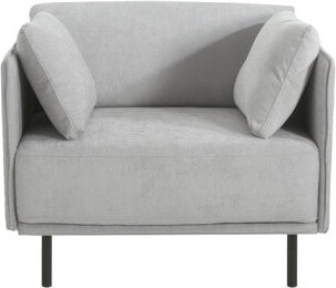 Hokku Designs Grey Upholstered Chair, Solid Wood And Steel Construction, Ideal For Creating A Cozy Corner In Living Room, Bedroom Office 39" Comfortable Lounge Clot