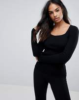 Thumbnail for your product : ASOS Ribbed Jumper With Square Neck