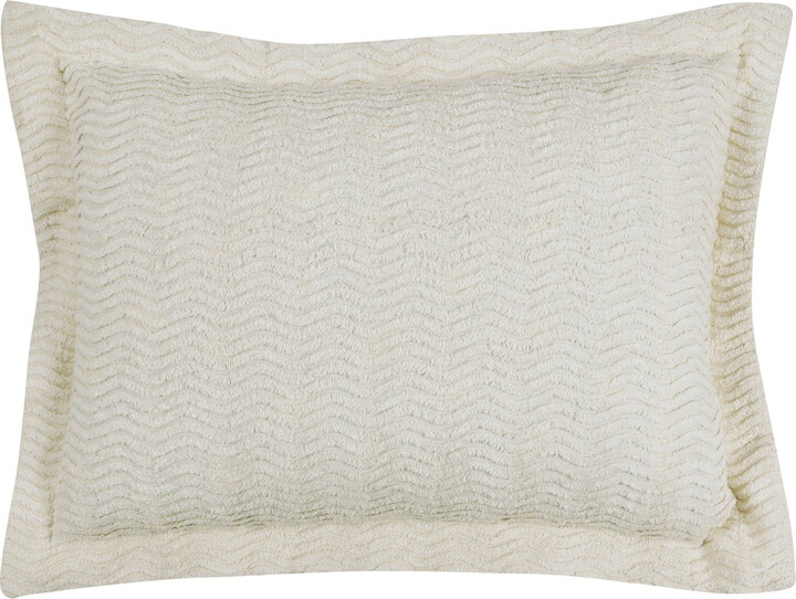 Better Trends 21"x 27" Standard Pillow Sham 100% Cotton Pillow Cover Medallion Design Machine Washable Natick Collection - Ivory