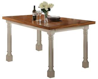 ACME Furniture Wilton Counter Height Table Wood/Distressed Oak and Antique Cream - Acme