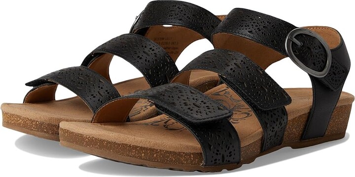 Aetrex Lilly Women's Sandals Black Cutout : 6 M (B), Leather