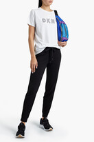 Thumbnail for your product : DKNY Velvet-trimmed French terry track pants