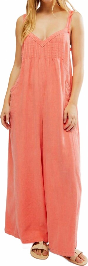 Free People Drifting Dreams One-Piece Jumpsuit In Radiant Watermelon