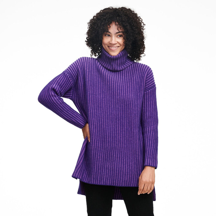 purple roll neck jumper