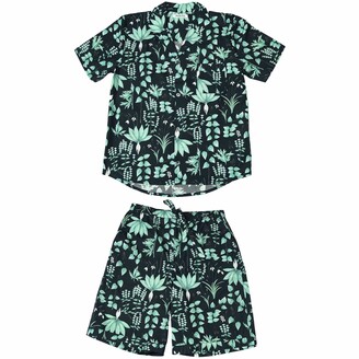 Phriya Men's Navy Blue Circe's Garden Short Pajama Set