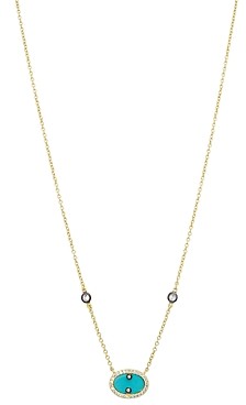 Freida Rothman Color Theory Pave Oval Stone Pendant Necklace, 16