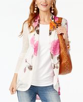 Thumbnail for your product : INC International Concepts Floral-Print High-Low Cardigan, Created for Macy's