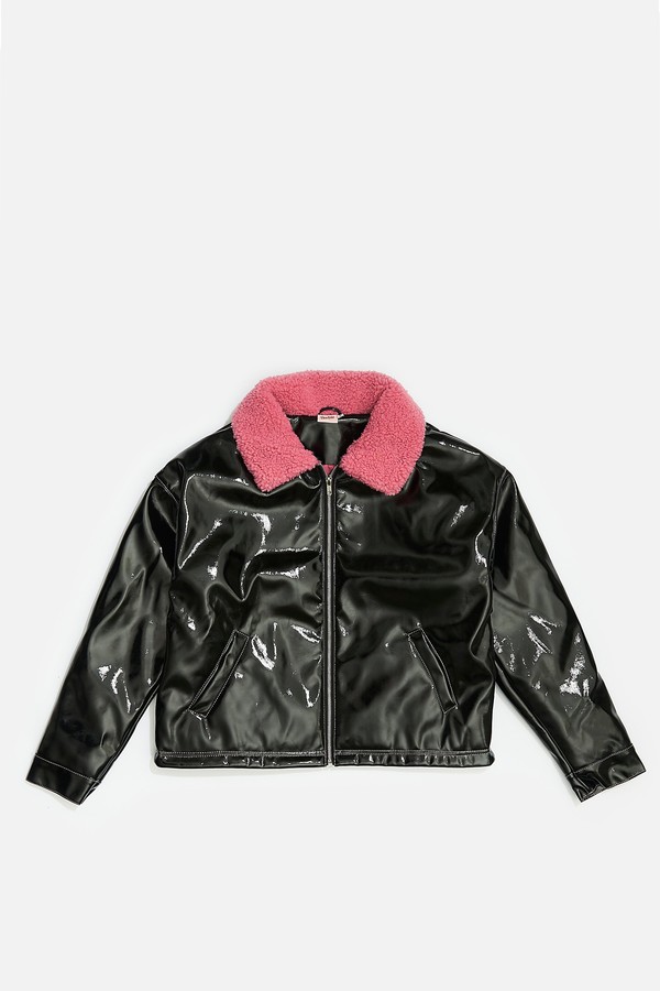 Skinnydip Barbie x Logo Vinyl Bomber Jacket ShopStyle