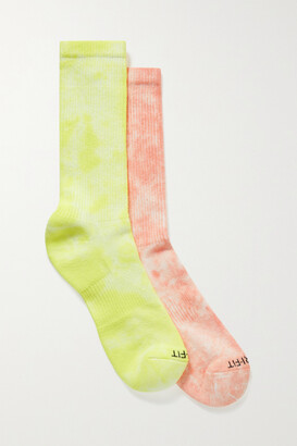 Nike Everyday Plus Set Of Two Tie-dyed Dri-fit Cotton-blend Socks - Yellow
