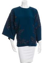 Thumbnail for your product : Elie Saab Sequin-Embellished Embroidered Top w/ Tags