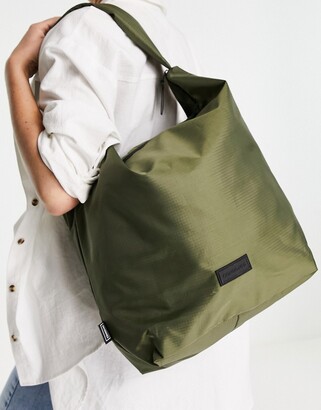 Consigned slouch shoulder bag in khaki - ShopStyle