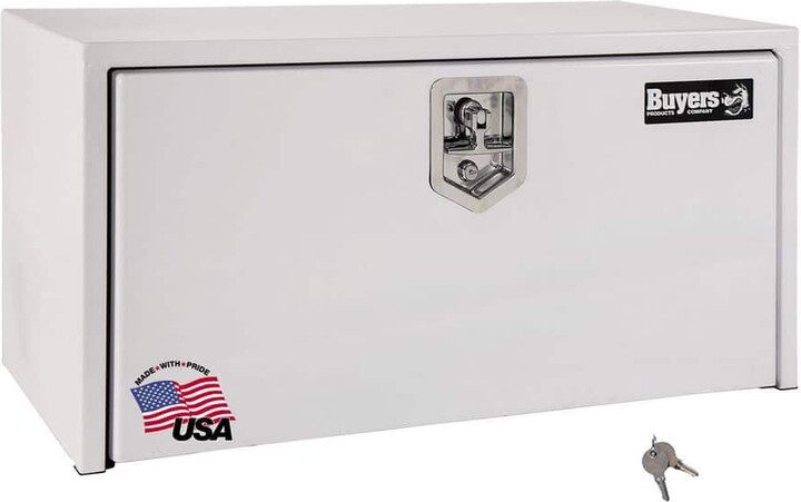 Buyers Products 18 in. x 18 in. x 24 in. White Steel Underbody Truck Tool Box