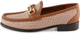 Thumbnail for your product : Ferragamo Mason Twist Printed Leather Loafer, Bianco/Pebble