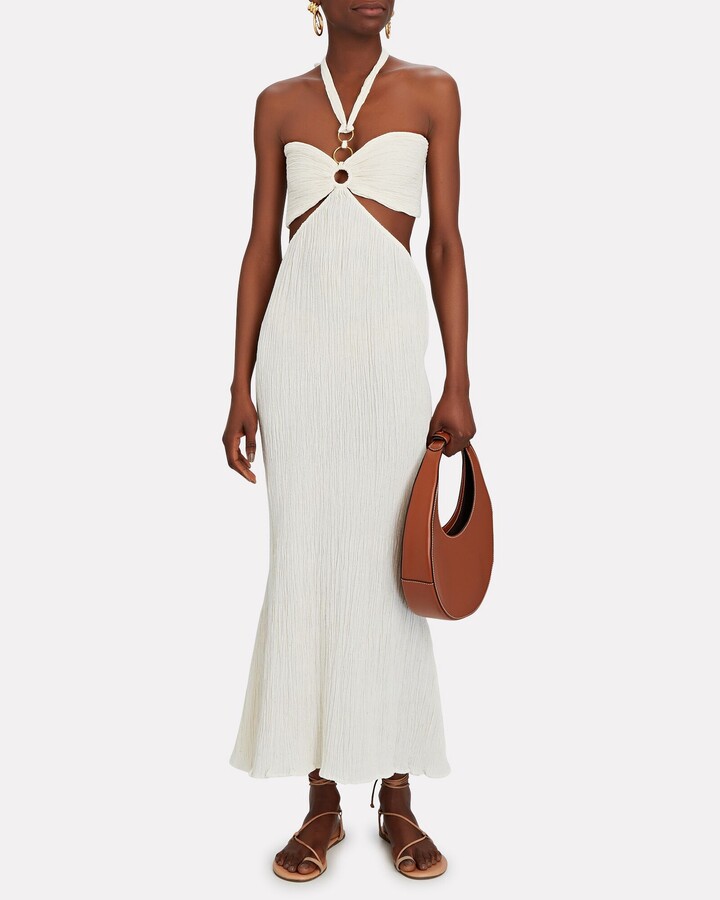 halter cut out dress