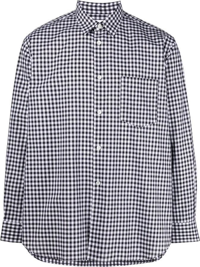 Comme des Garçons Shirt Gingham-Check Print Cotton Shirt