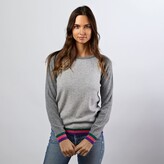 Thumbnail for your product : Carmen Grey Cashmere Jumper With Neon Stripes