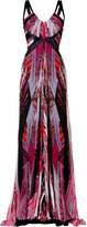 Thumbnail for your product : Roberto Cavalli Silk Evening Gown in Red/Black-Multi
