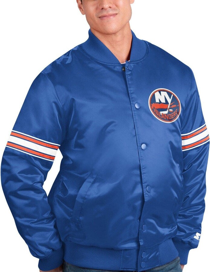 Men's Starter Royal New York Islanders Pick & Roll Satin FullSnap