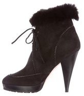 Thumbnail for your product : Oscar de la Renta Fur-Trimmed Ankle Boots