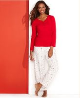 Thumbnail for your product : Charter Club Holiday Lane Mix It Knit Top and Flannel Pants Pajama Set