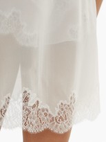 Thumbnail for your product : Carine Gilson Lace-trimmed Silk-georgette Nightdress - Ivory