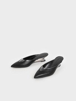 Charles & Keith See-Through Effect Pointed Toe Mules