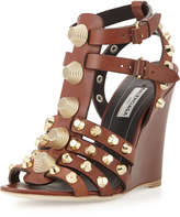 Thumbnail for your product : Balenciaga Studded T-Strap Wedge Sandal