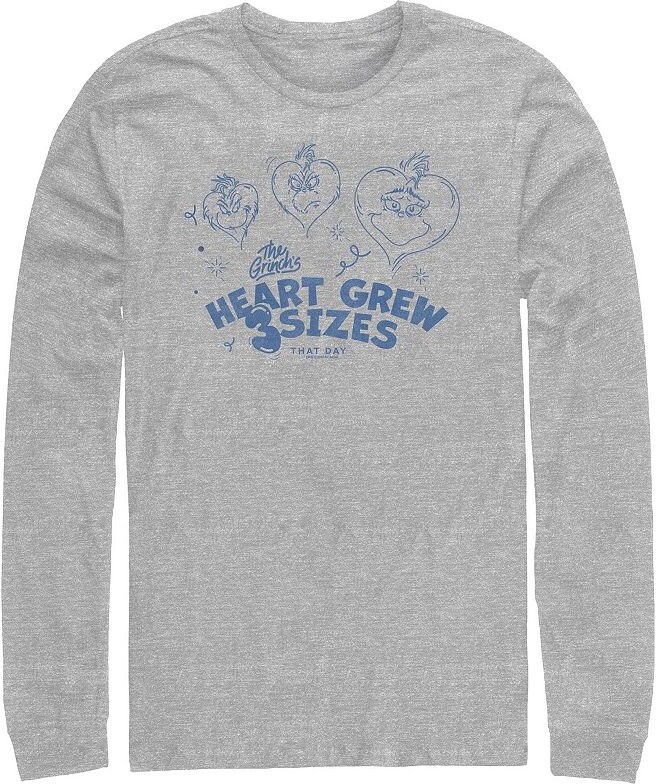 Licensed Character Big & Tall Dr. Seuss Grinch's Heart Grew 3 Sizes Long Sleeve Graphic Tee