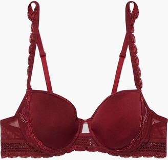 Simone Perele Kiss Lace-trimmed Embroidered Tulle And Jersey Underwired Bra