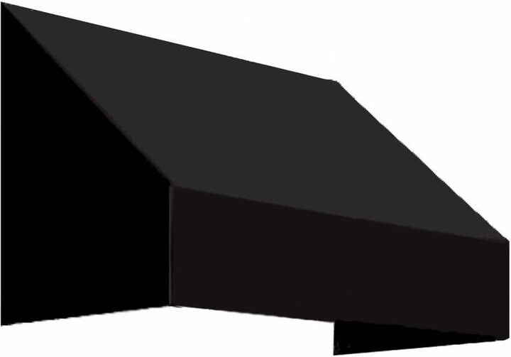 6.38 ft. New Yorker Fixed Awning 76.5 in. W x 24 in. H x 42 in. D Acrylic Fabric in Black