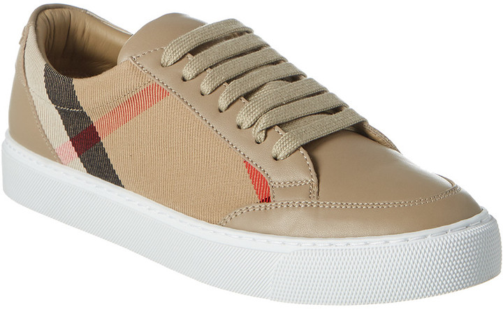 Burberry House Check Canvas & Leather Sneaker - ShopStyle