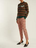 Thumbnail for your product : Prada U Print Tailored Wool Blend Trousers - Womens - Orange Print