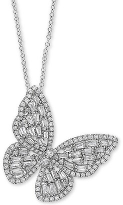 Effy Diamond Butterfly 18" Pendant Necklace (1-3/8 ct. t.w.) in 14k White Gold