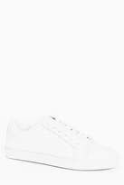 Thumbnail for your product : boohoo Lace Up Diamond Textured Trainer