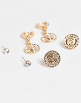Thumbnail for your product : Aldo Wohaldan pack of 3 statement tiger earrings in gold